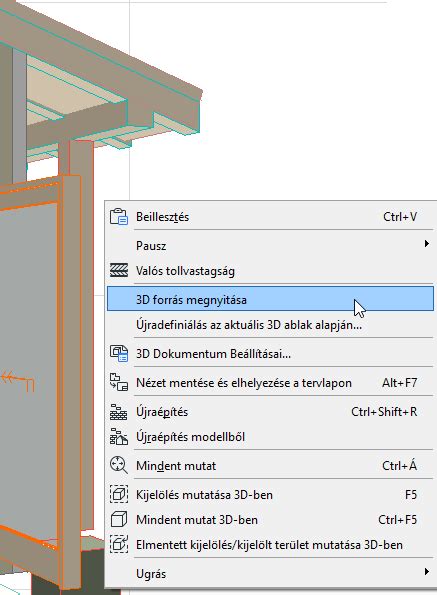 ARCHICAD 3D dokumentum újradefiniálása párbeszédpanel