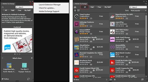 Adobe Exchange panel
