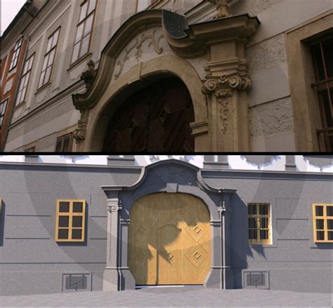 virtuális modell és a belőle készült kép összehasonlítása