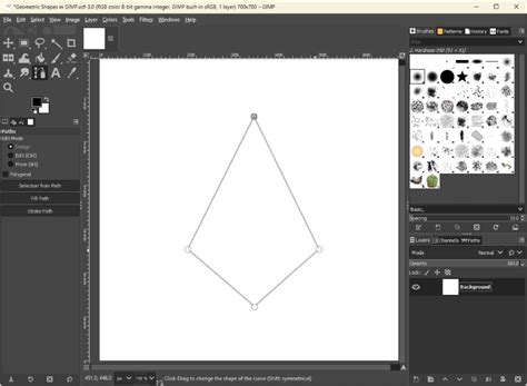 GIMP Bézier görbe rajzolása