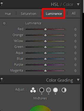 Lightroom élesítés beállításai