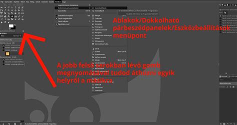 GIMP eszköztár szöveges eszközzel