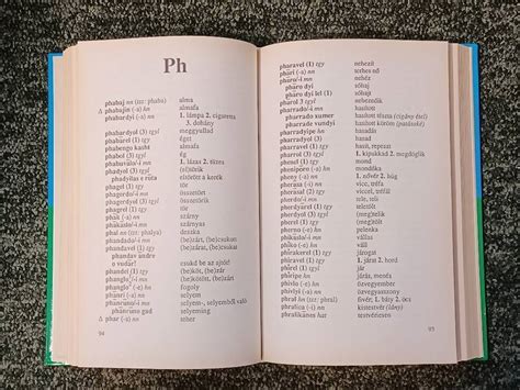 A szótár tartalomjegyzéke