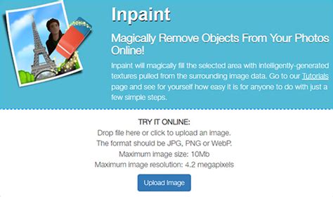 Inpaint program felülete