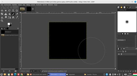 GIMP ecset méretének beállítása billentyűzettel és egérrel