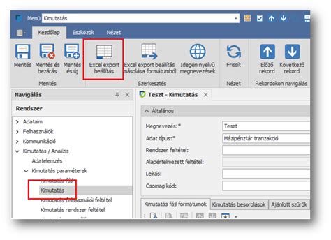 Adat export beállítások ArchiCAD-ben