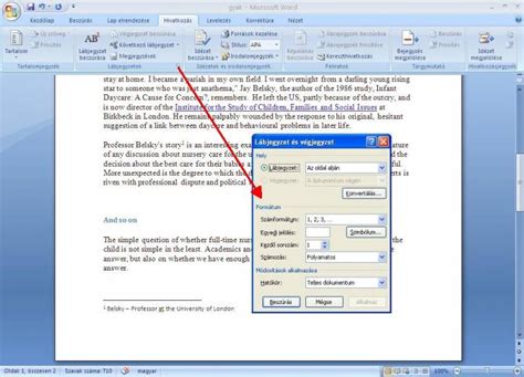 Lábjegyzet és végjegyzet elrendezési séma