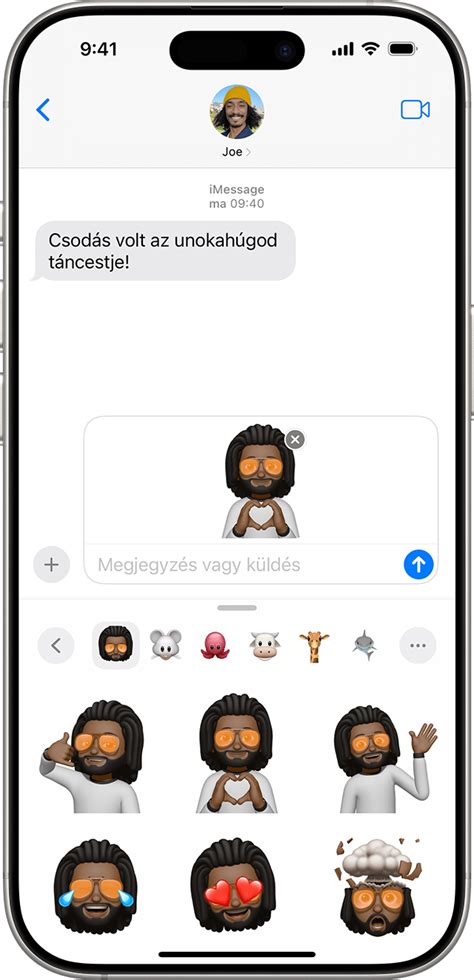 Memoji létrehozása és használata iPhone-on