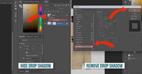 Képernyőkép a Photoshop Drop Shadow beállításairól