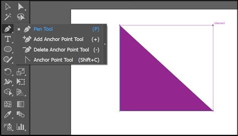 Adobe Illustrator eszköztár a Toll eszközzel