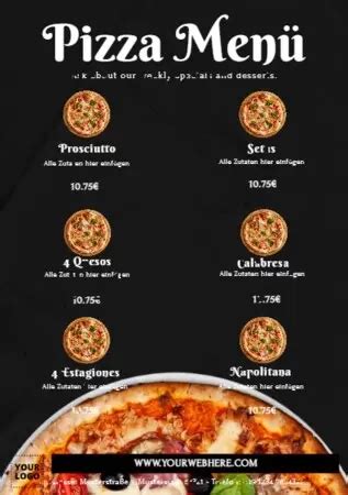 Pizzamenü PSD sablon