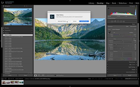 Lightroom History panel