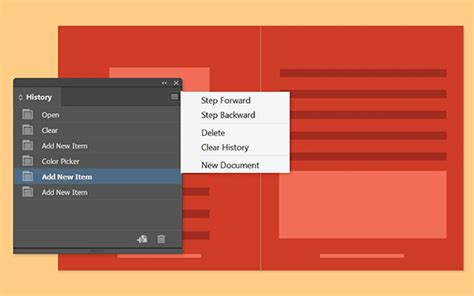 InDesign History panel