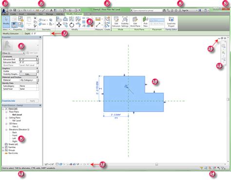 Revit Family Editor felület