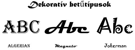 Különböző stílusú betűtípusok Photoshopban