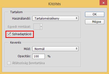 Tartalomérzékeny kitöltés funkció bemutatása