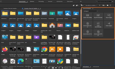 Photoshop Express kezdőképernyő és gyors műveletek