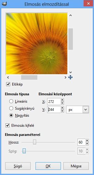 GIMP előtér és háttérszín ablak