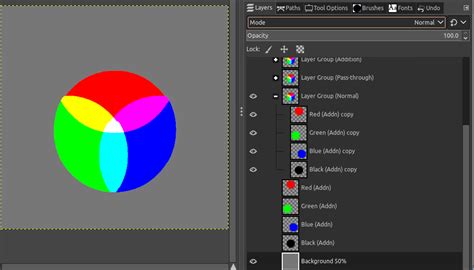 Példa RGB színkódra GIMP-ben