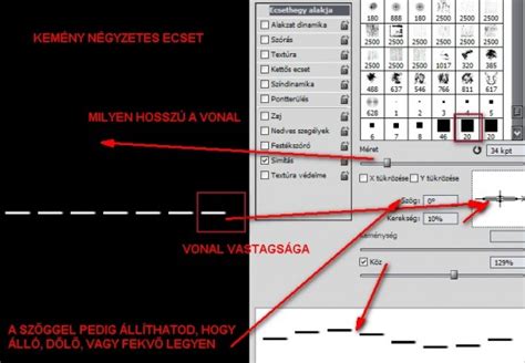 Photoshop Vonal eszköz beállításai