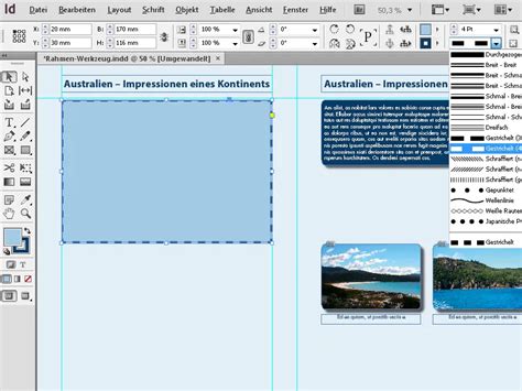 Az InDesign eszköztárának átalakító eszközei