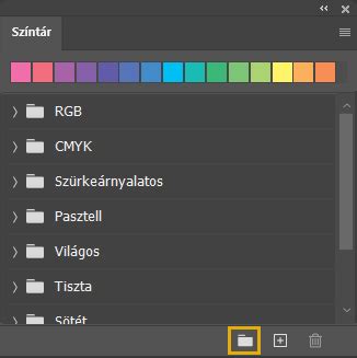 Színtár panel Photoshopban