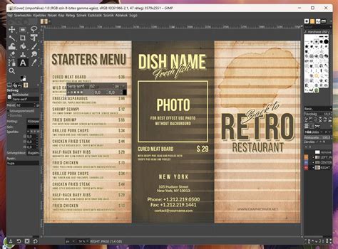 GIMP felület PSD fájl megnyitása