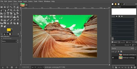 GIMP rétegmaszk használatának illusztrációja